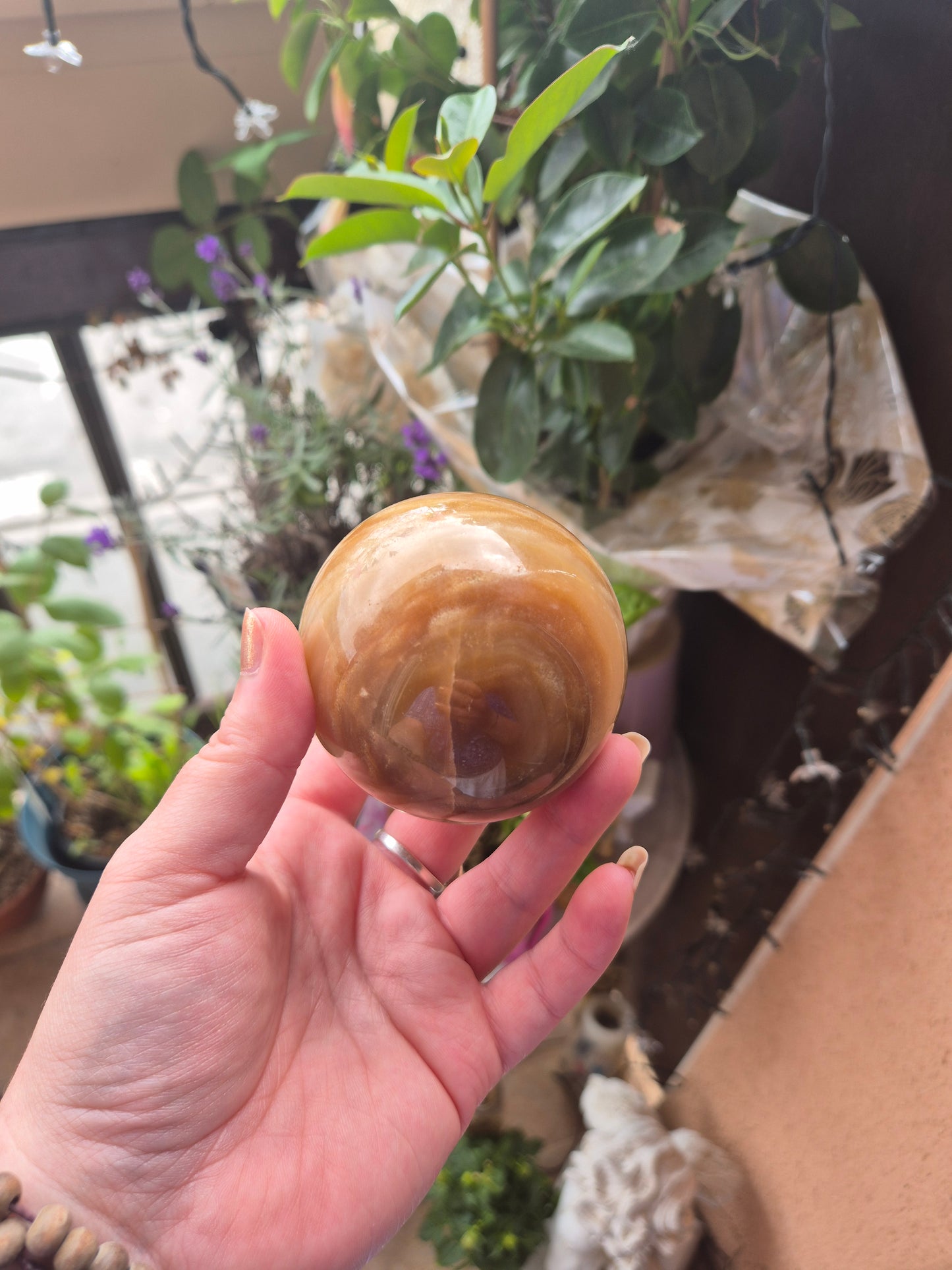 Sphère Aragonite brune - Ancrage & stabilité 💎