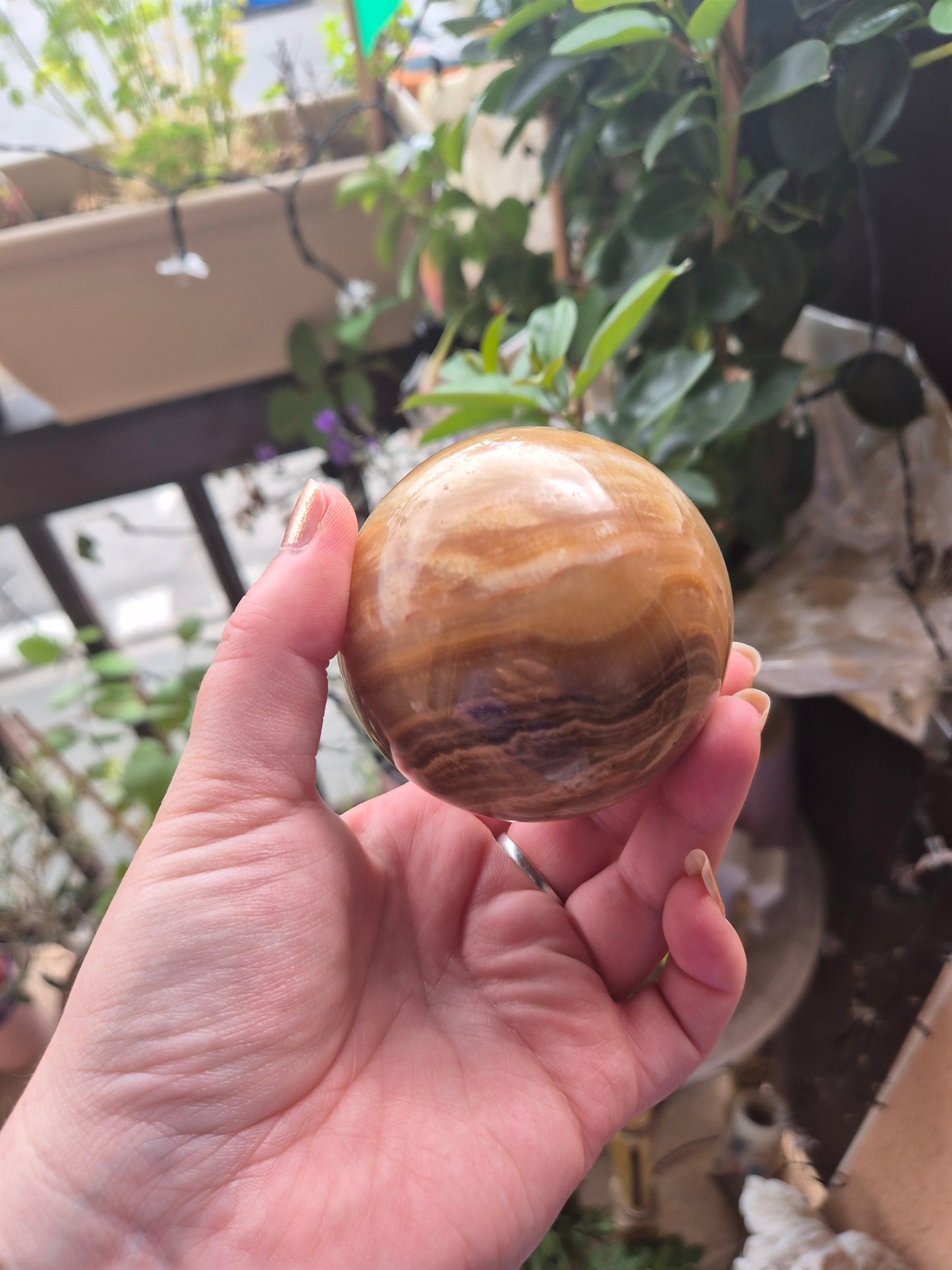 Sphère Aragonite brune - Ancrage & stabilité 💎
