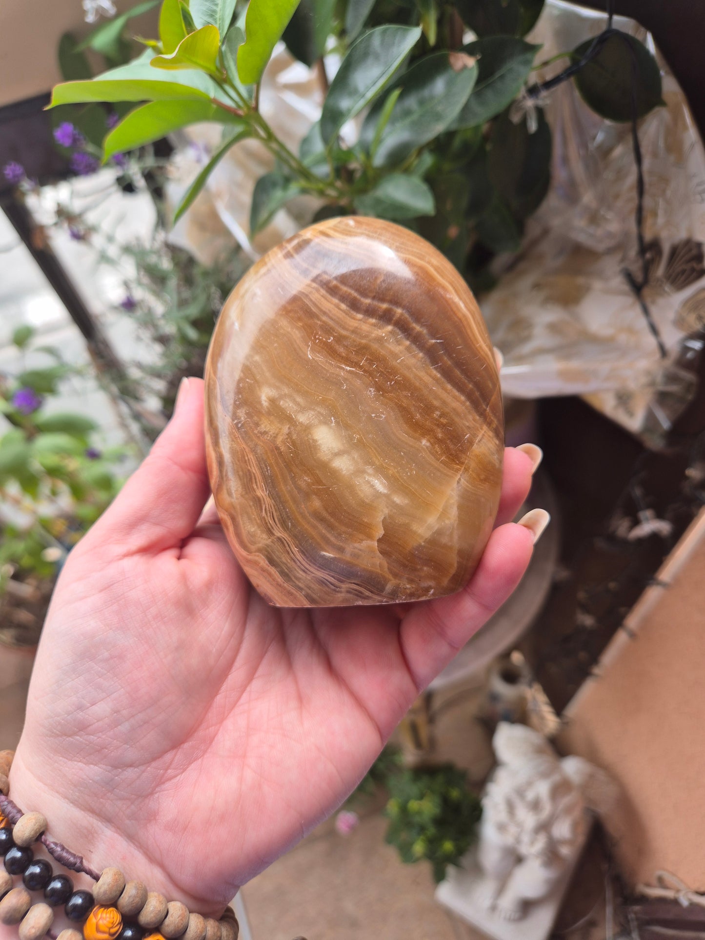 Forme libre Aragonite brune - Ancrage & douceur 💎